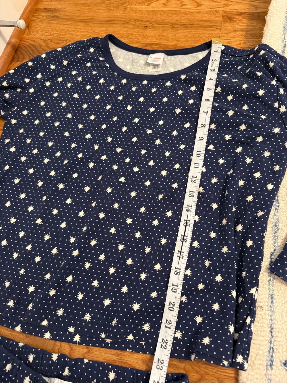 Hanna Andersson Women's Wide Leg Pajama Set in Navy Forest Size Medium - Picture 7 of 11
